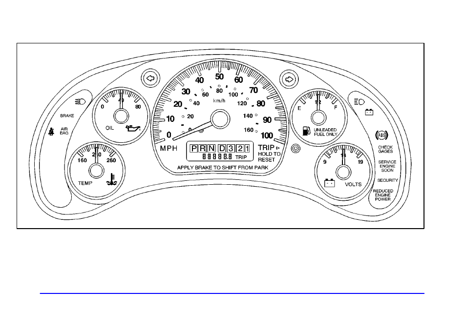 Instrument panel cluster | GMC 2001 Savana User Manual | Page 129 / 412