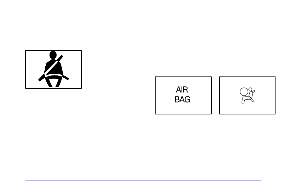 Safety belt reminder light, Air bag readiness light | GMC 2001 Savana User Manual | Page 132 / 412