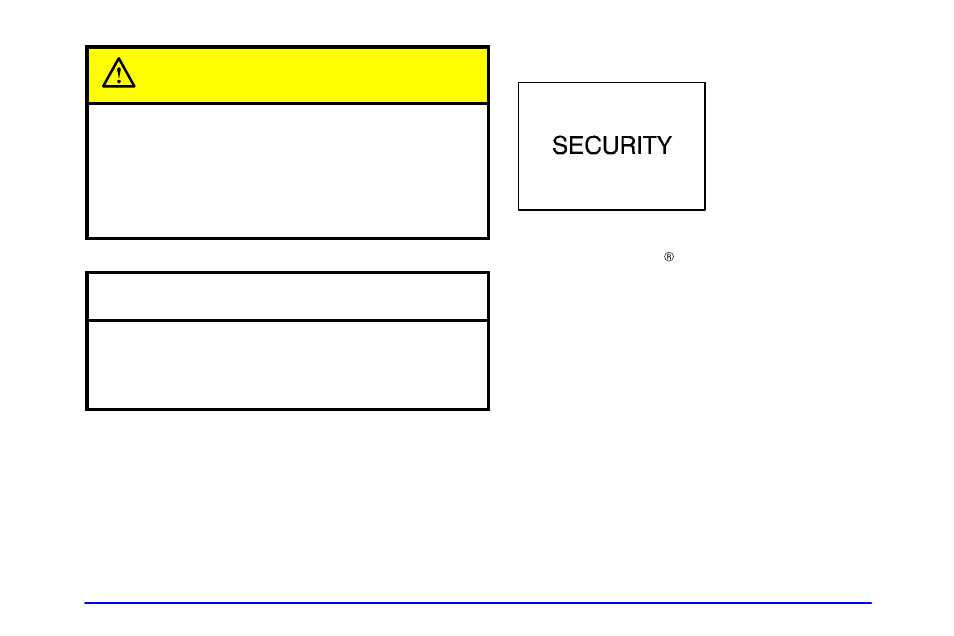 Security light, Caution, Notice | GMC 2001 Savana User Manual | Page 142 / 412