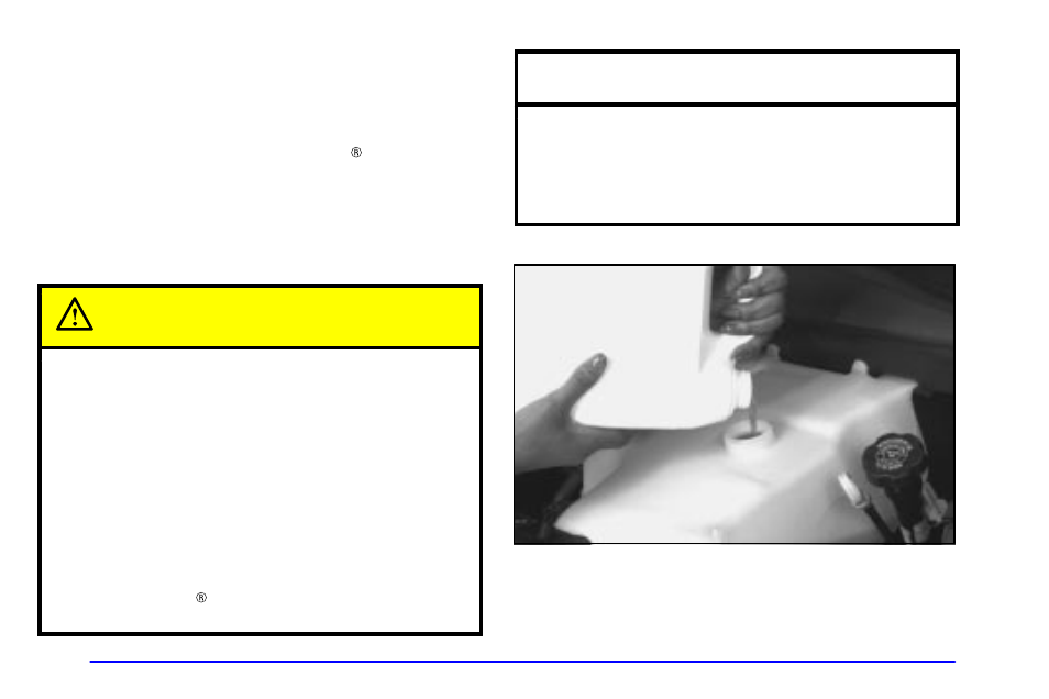 How to add coolant to the coolant recovery tank, Caution, Notice | GMC 2001 Savana User Manual | Page 248 / 412