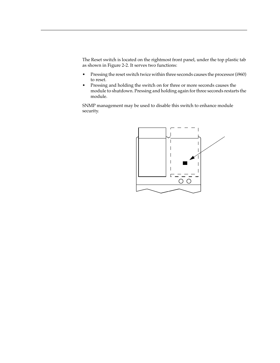The reset switch, The reset switch -3 | Cabletron Systems 9F310-02 User Manual | Page 15 / 30