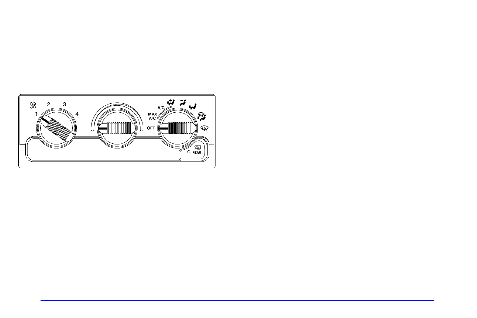 Comfort controls, Standard climate control system, Fan knob | Temperature knob, Mode knob | GMC 2001 Envoy User Manual | Page 170 / 448