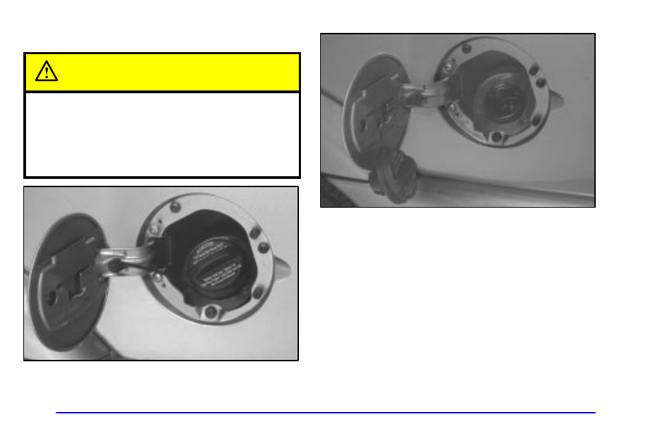 Filling your tank, Filling your tank caution | GMC 2001 Envoy User Manual | Page 313 / 448