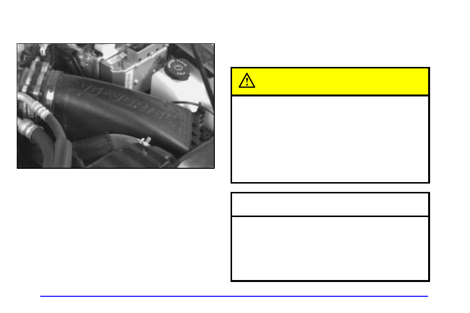 Engine air cleaner/filter, Caution, Notice | GMC 2001 Envoy User Manual | Page 323 / 448