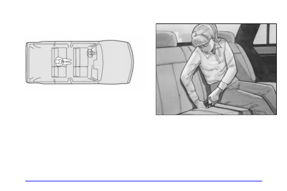 Center rear passenger position (4- door models), Lap belt, Center rear passenger position (4 | Door models) | GMC 2001 Envoy User Manual | Page 49 / 448