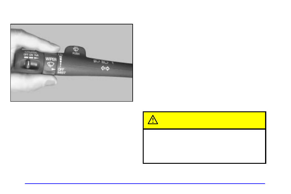 Windshield wipers, Windshield washer, Caution | GMC 2000 Sierra User Manual | Page 124 / 421