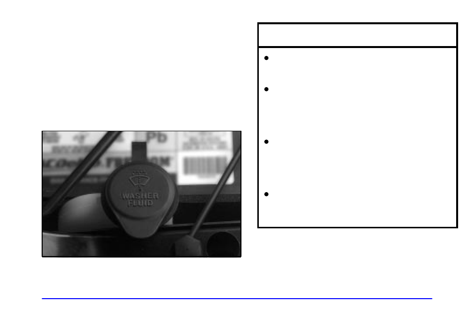 Windshield washer fluid, What to use, Adding washer fluid | Notice | GMC 2000 Sierra User Manual | Page 336 / 421