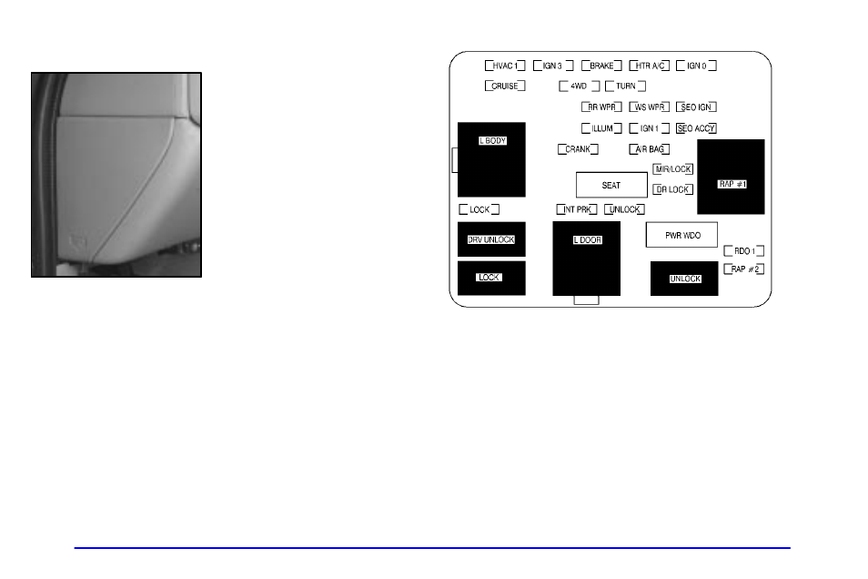 Instrument panel fuse block | GMC 2000 Sierra User Manual | Page 367 / 421