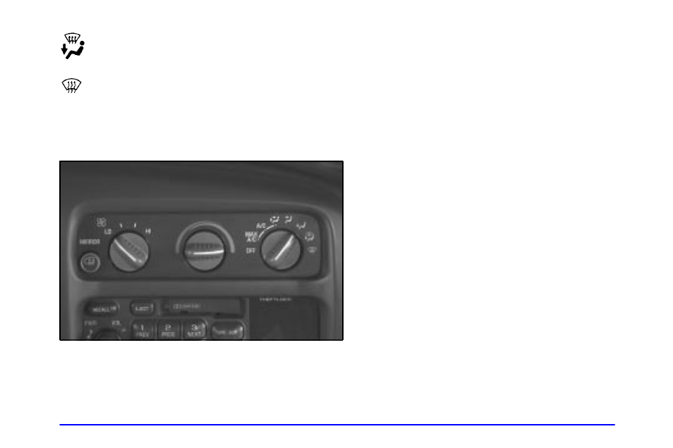 Heater/air conditioning controls, Fan knob, Temperature knob | Mode knob | GMC 2000 Savana User Manual | Page 143 / 398