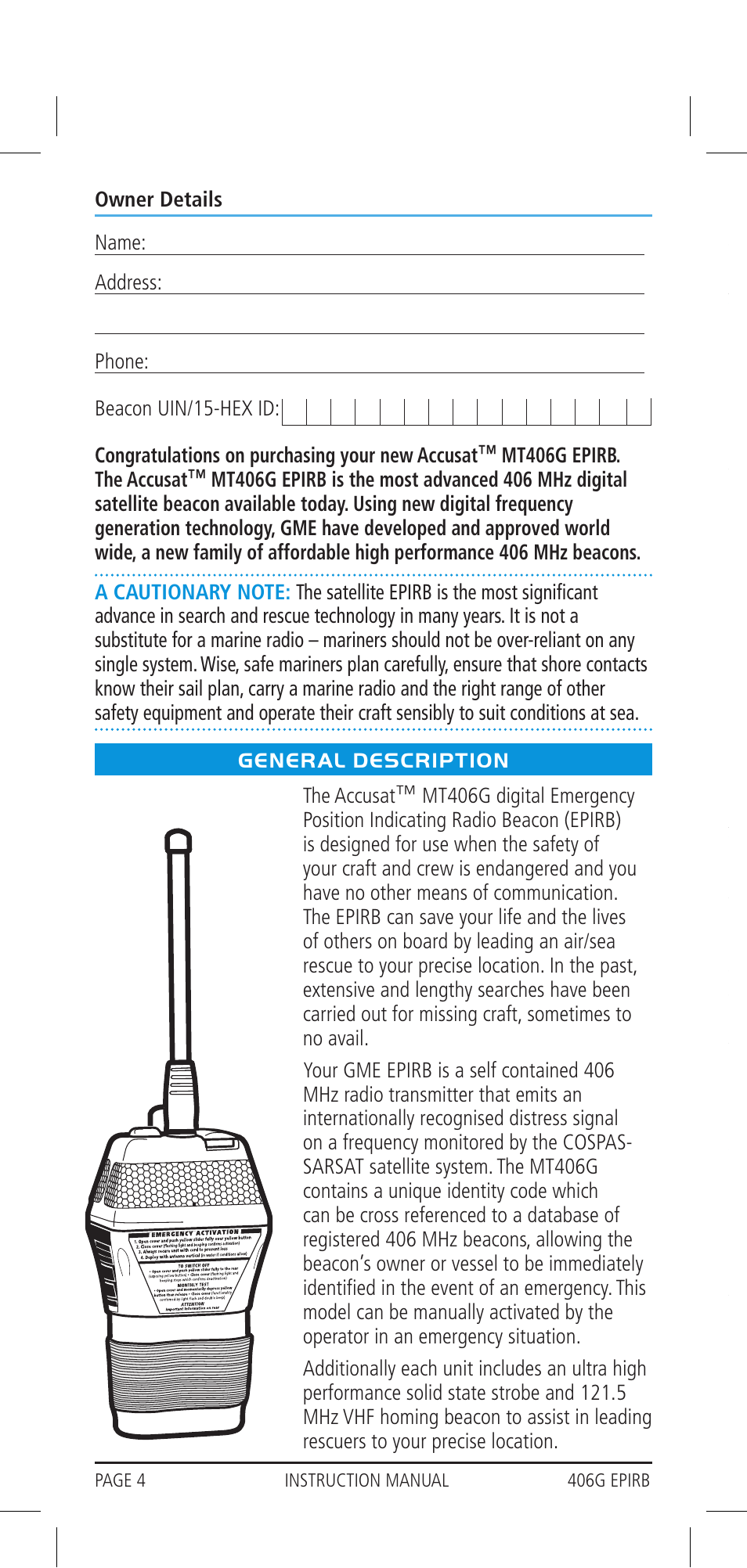 GME MT406GAUS User Manual | Page 4 / 16