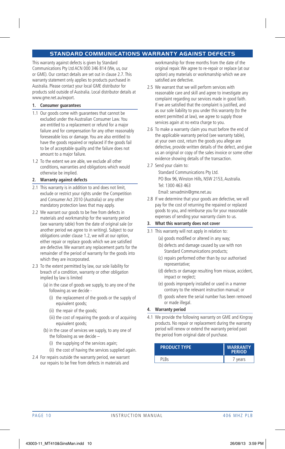 GME MT410AUS User Manual | Page 10 / 12