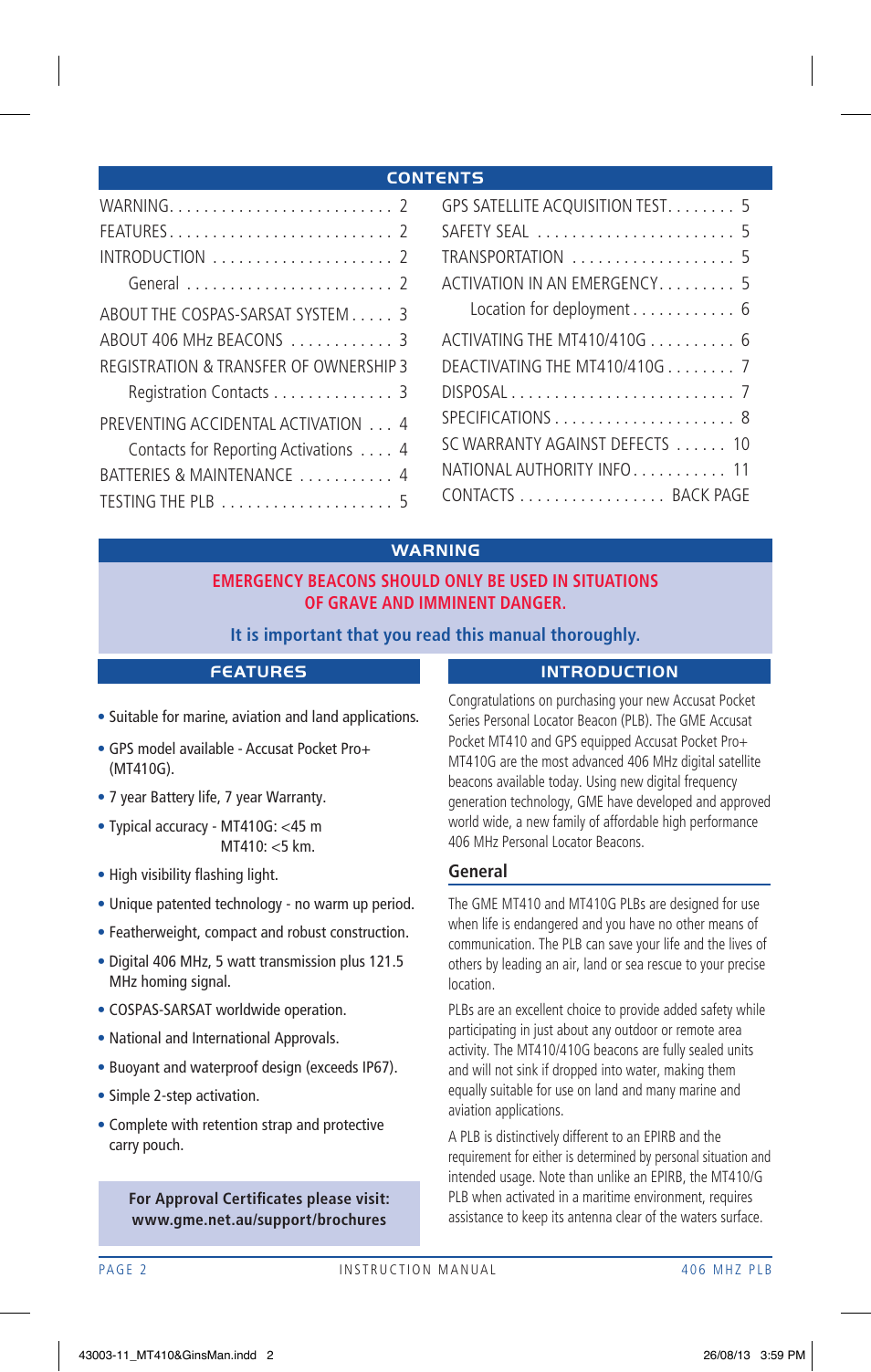 GME MT410AUS User Manual | Page 2 / 12