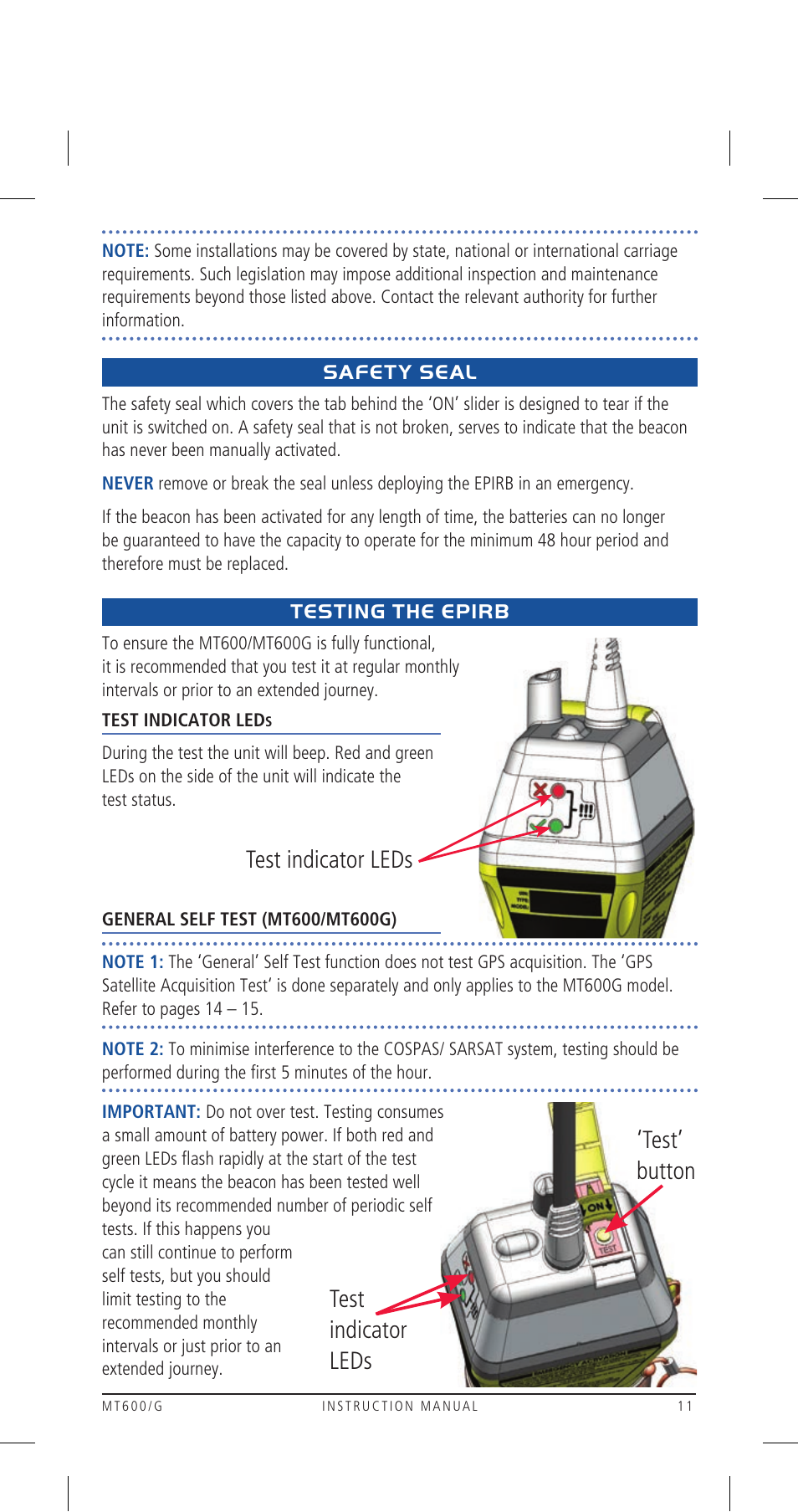 GME MT600GAUS User Manual | Page 11 / 20