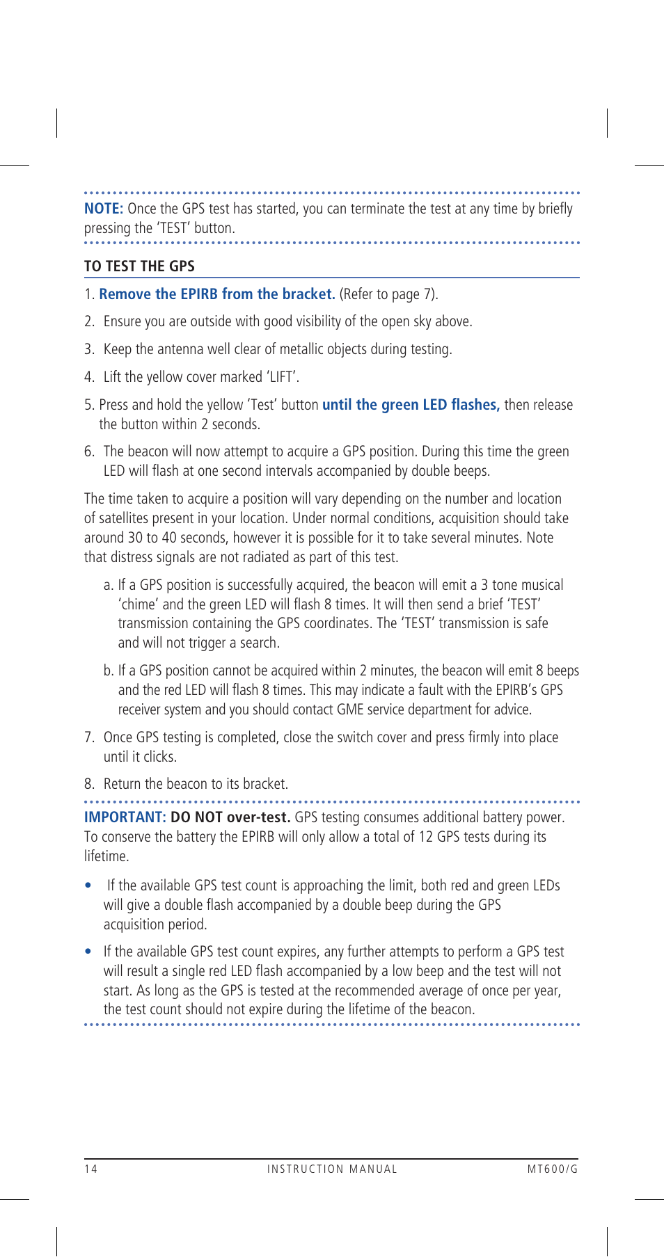 GME MT600GAUS User Manual | Page 14 / 20