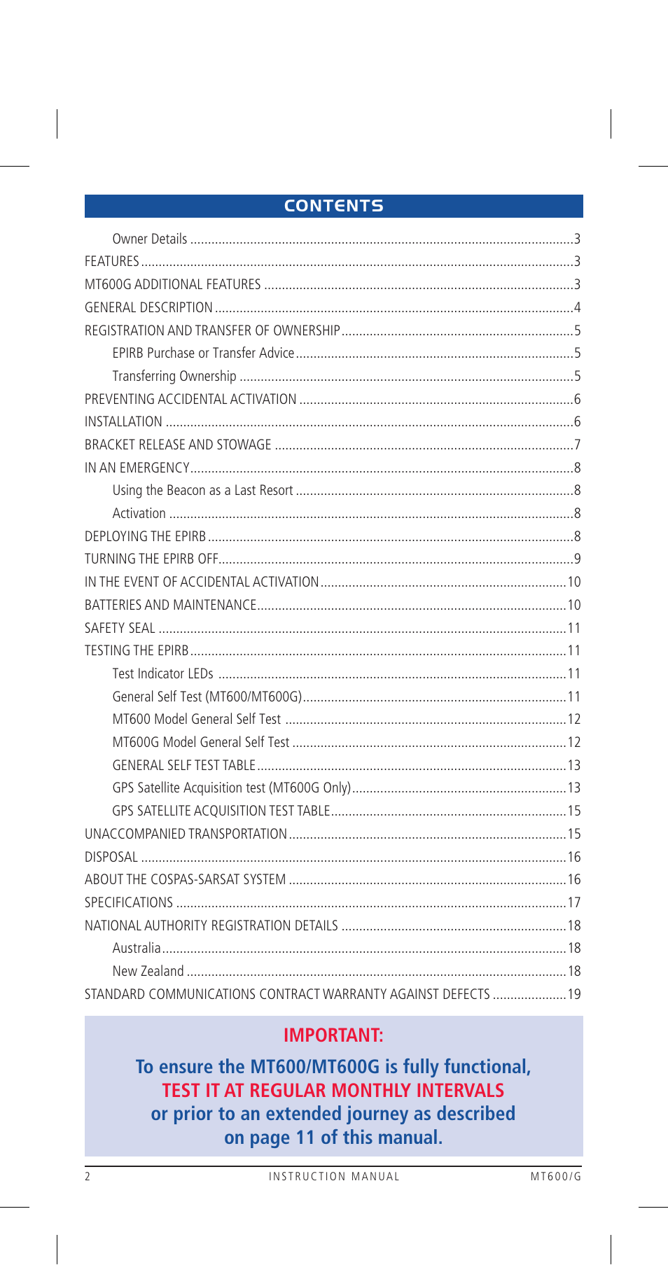 GME MT600GAUS User Manual | Page 2 / 20