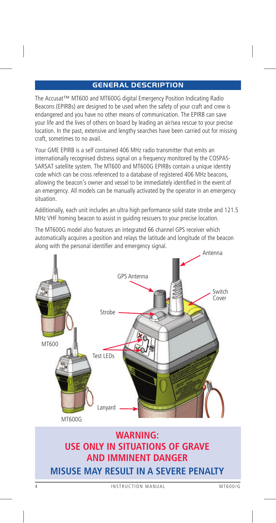 GME MT600GAUS User Manual | Page 4 / 20