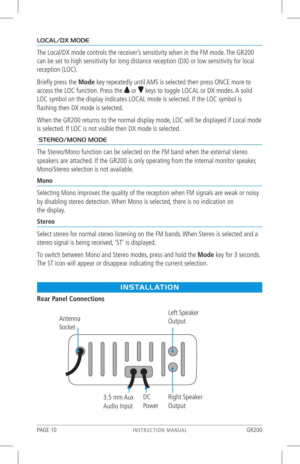 Installation | GME GR200WEP1 User Manual | Page 10 / 19