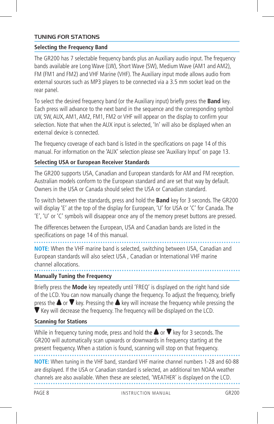 GME GR200WEP1 User Manual | Page 8 / 19