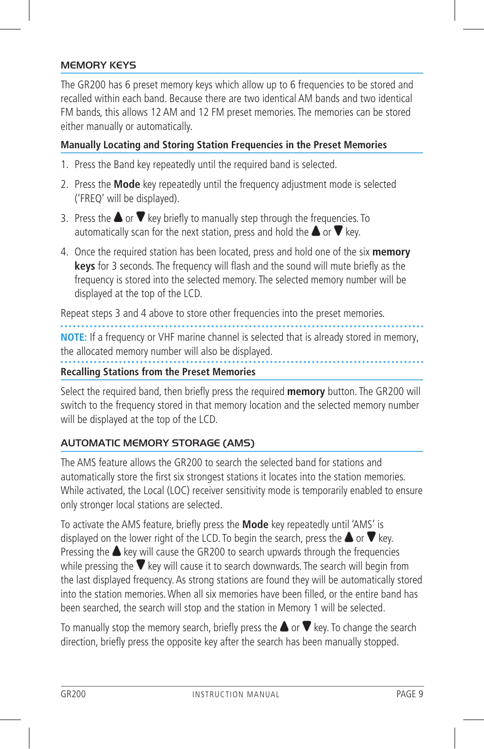 GME GR200WEP1 User Manual | Page 9 / 19