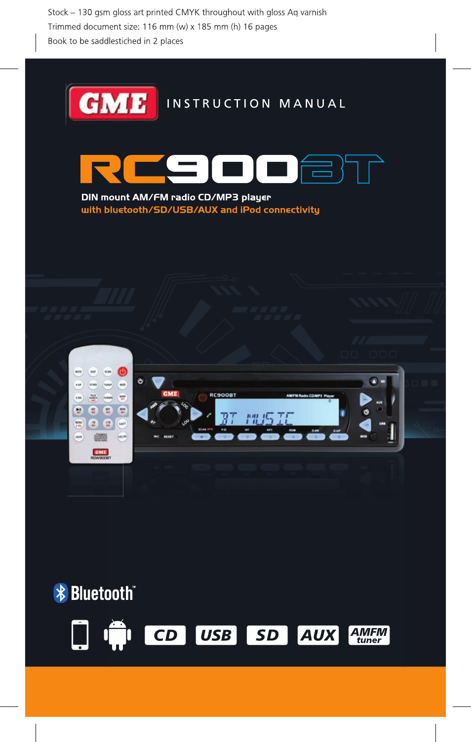 GME RC900BT User Manual | 17 pages