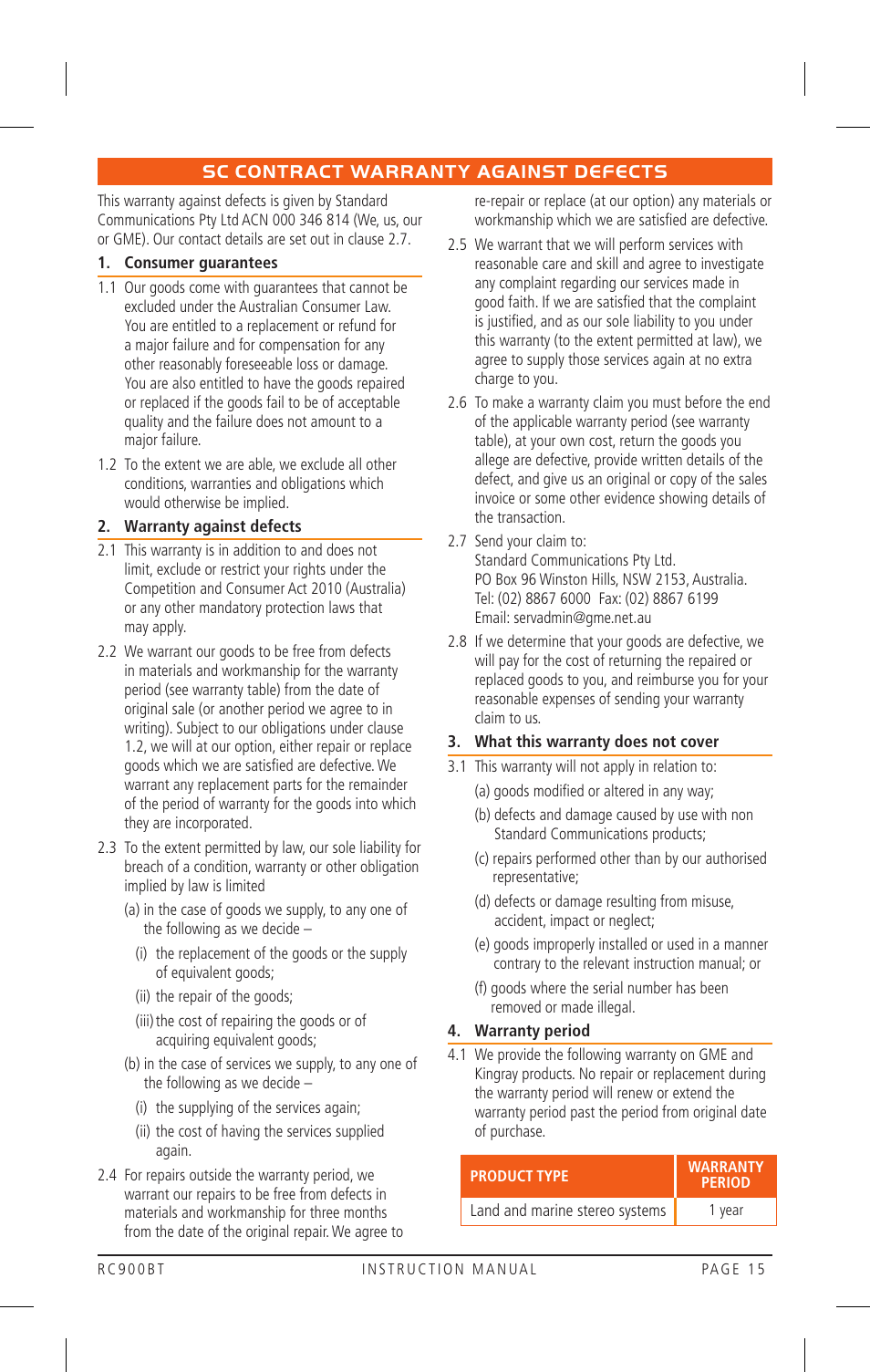 GME RC900BT User Manual | Page 15 / 17