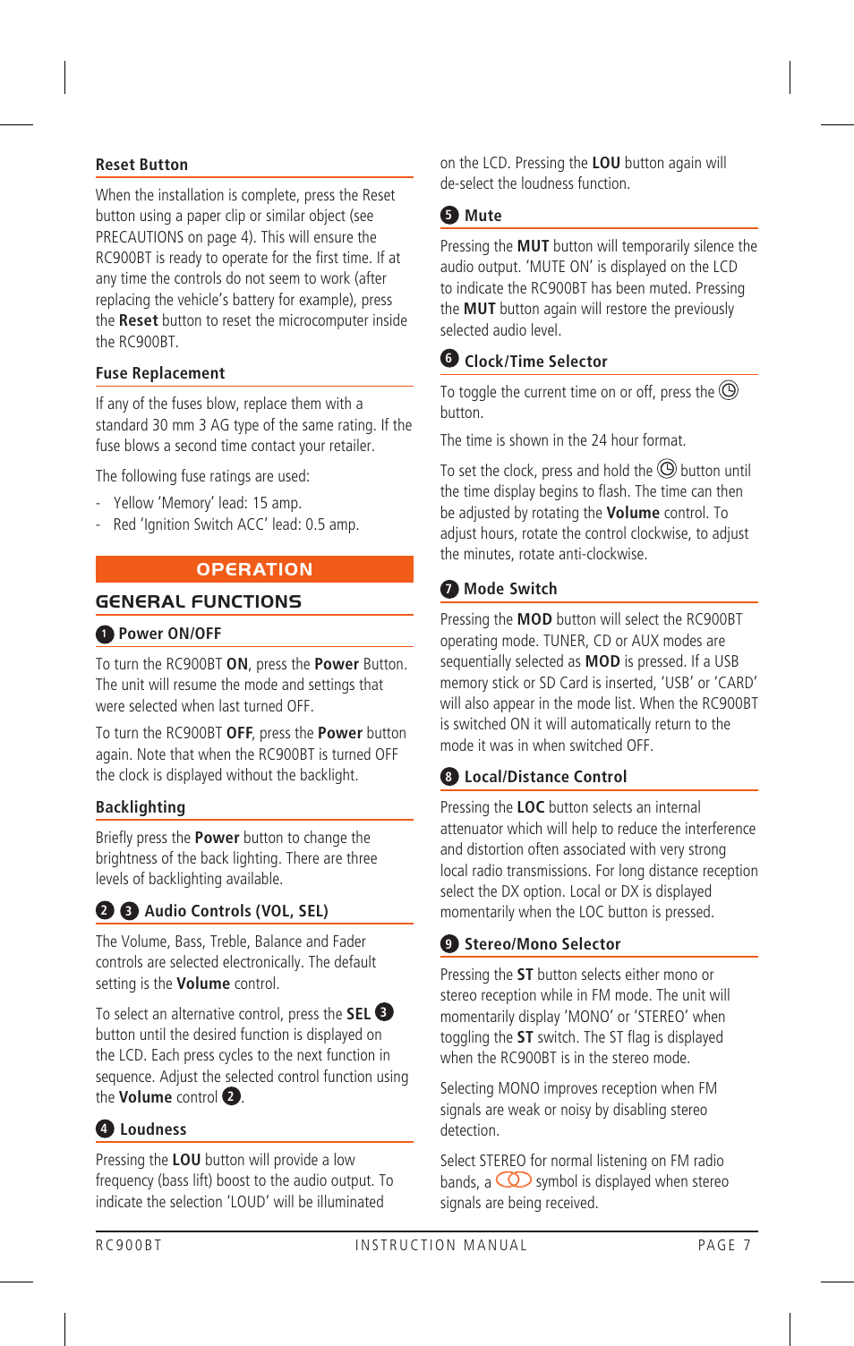 GME RC900BT User Manual | Page 7 / 17