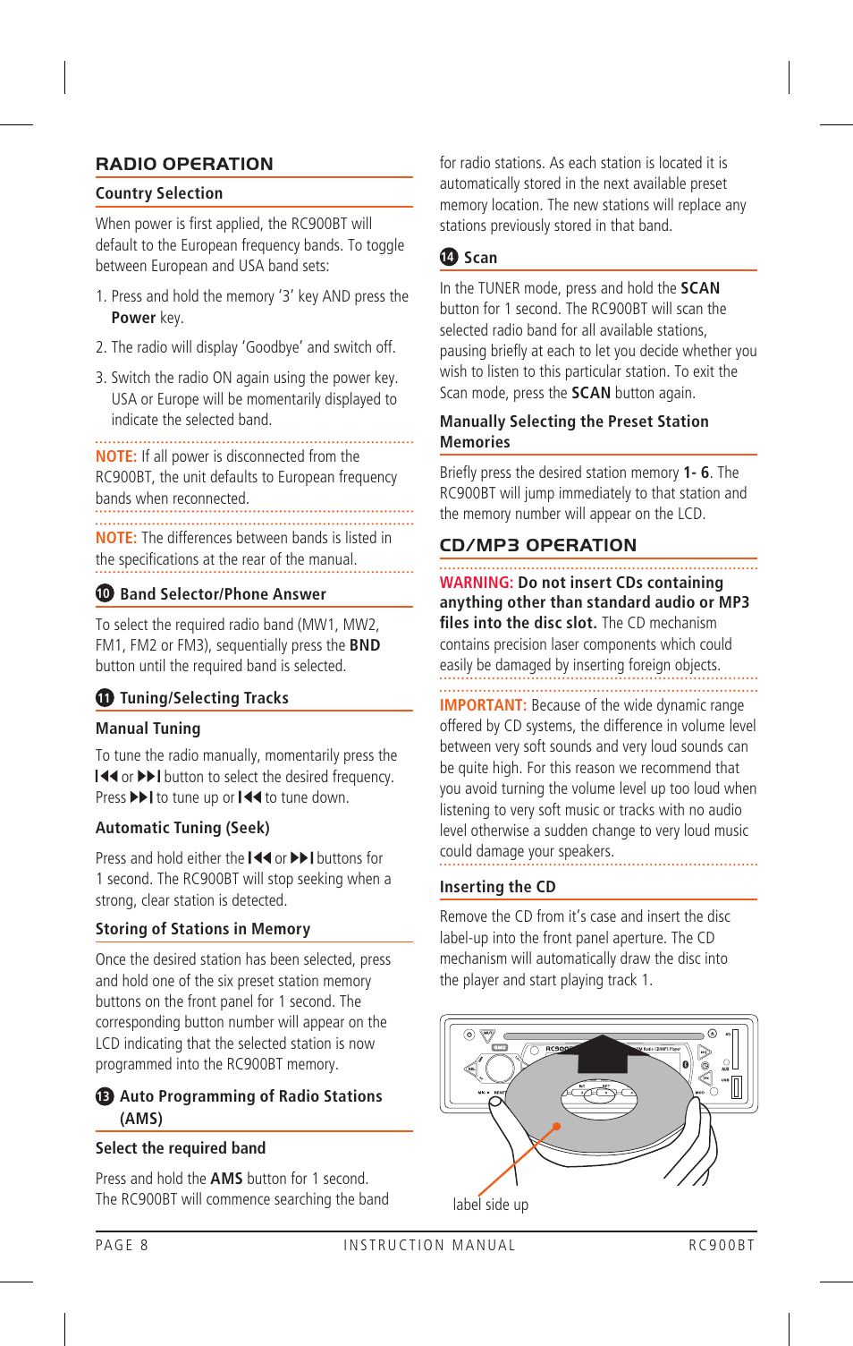 GME RC900BT User Manual | Page 8 / 17