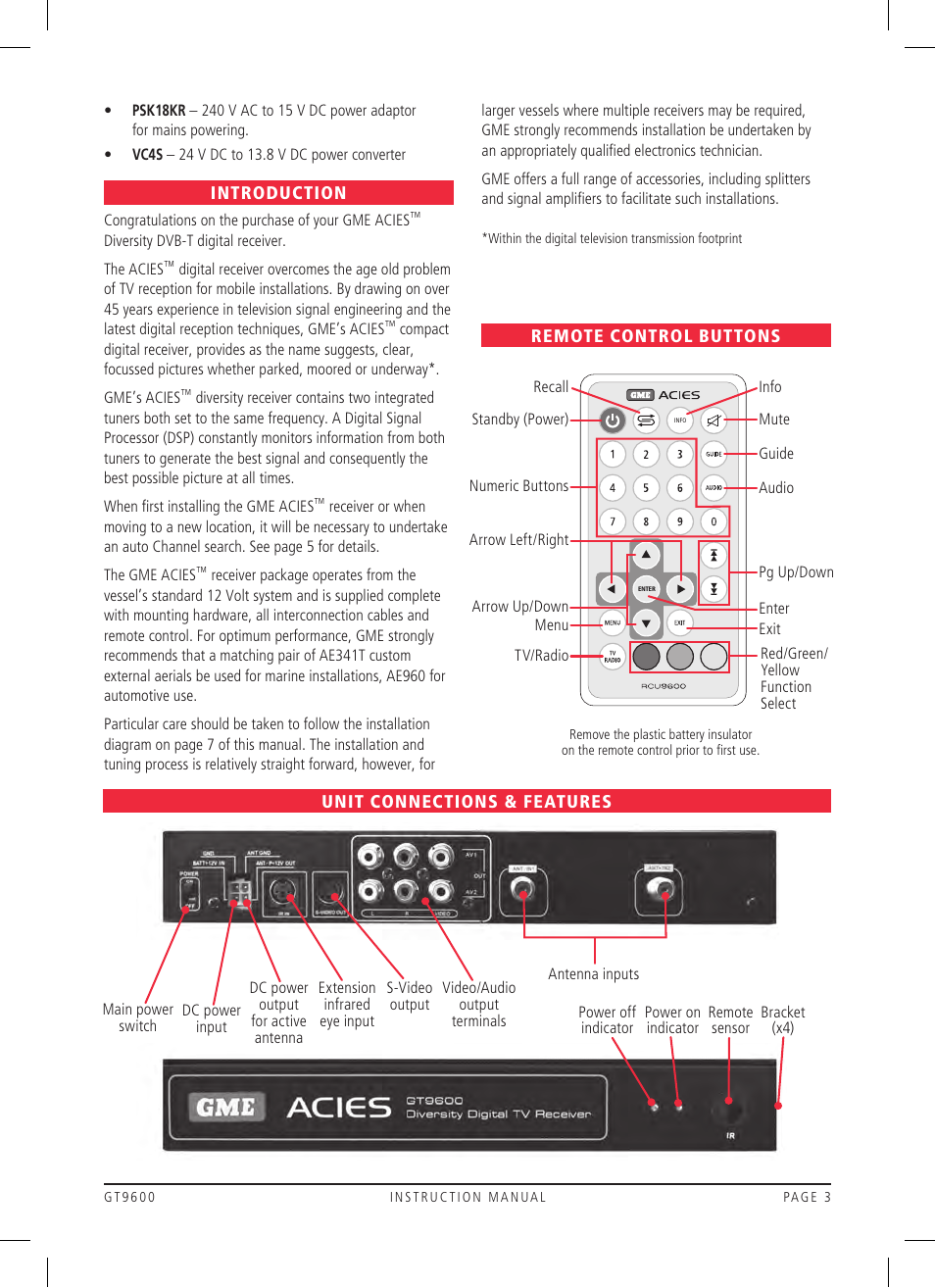 GME GT9600 User Manual | Page 3 / 8