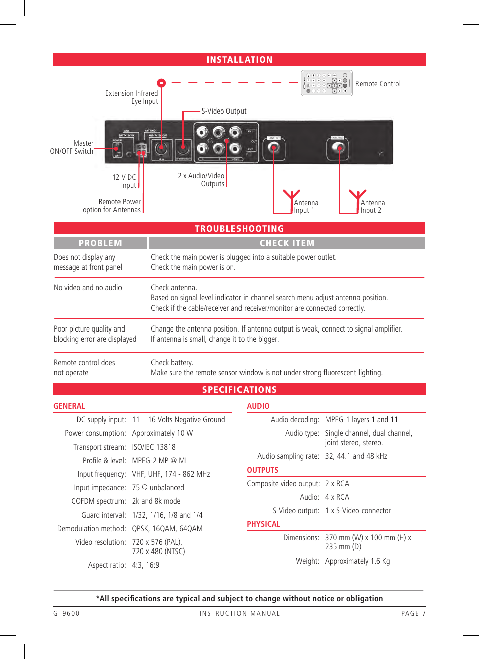 GME GT9600 User Manual | Page 7 / 8