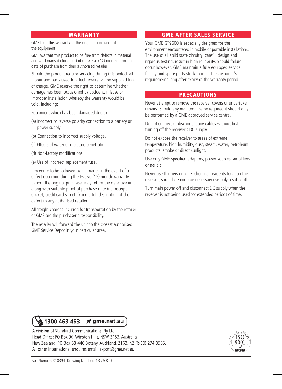 GME GT9600 User Manual | Page 8 / 8