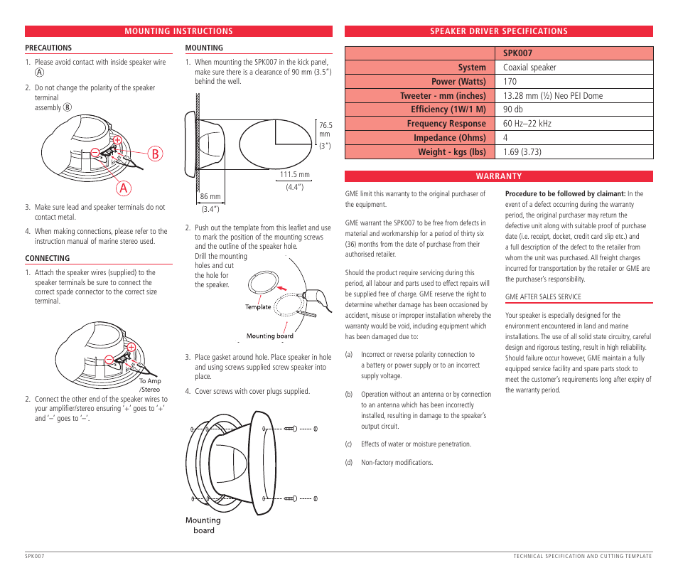 GME SPK007W User Manual | Page 2 / 4