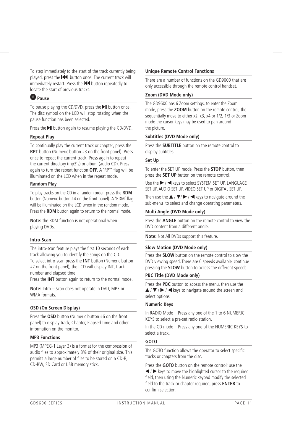GME GD9640B User Manual | Page 11 / 17