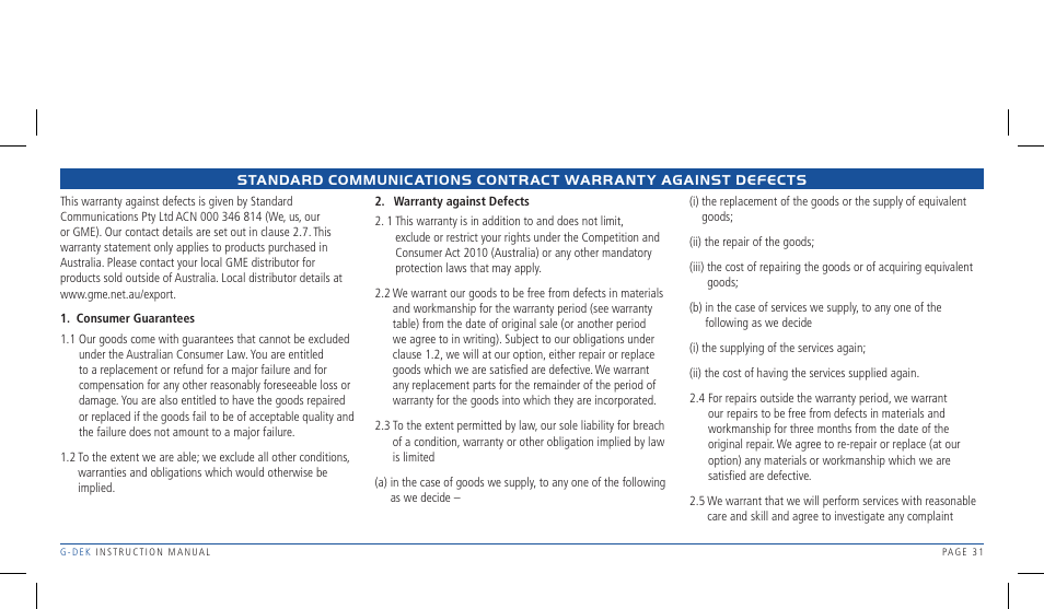 GME R1W User Manual | Page 31 / 33