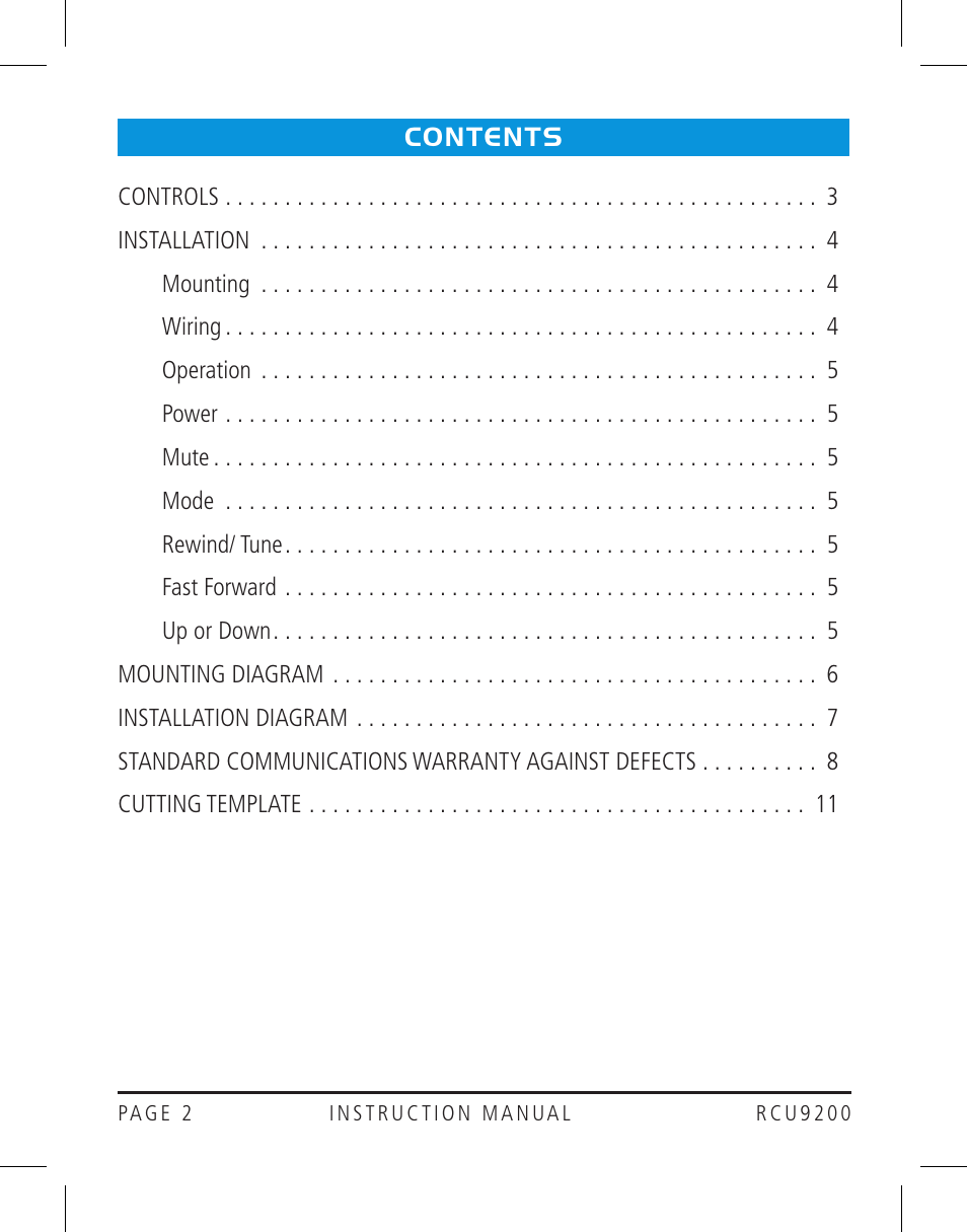 GME RCU9200 User Manual | Page 2 / 12