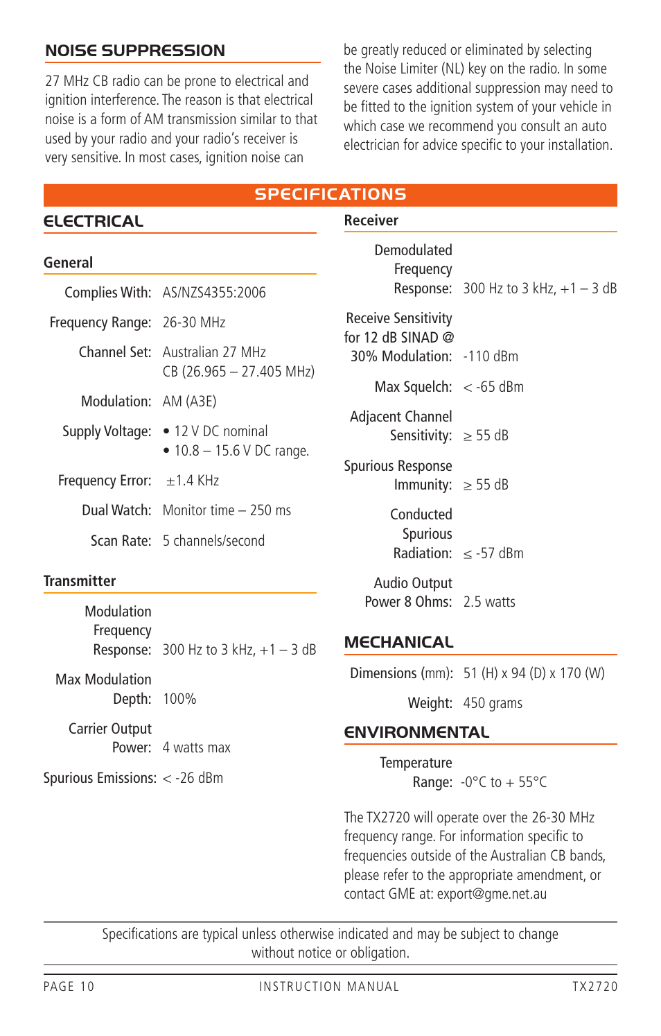 GME TX2720 User Manual | Page 10 / 12