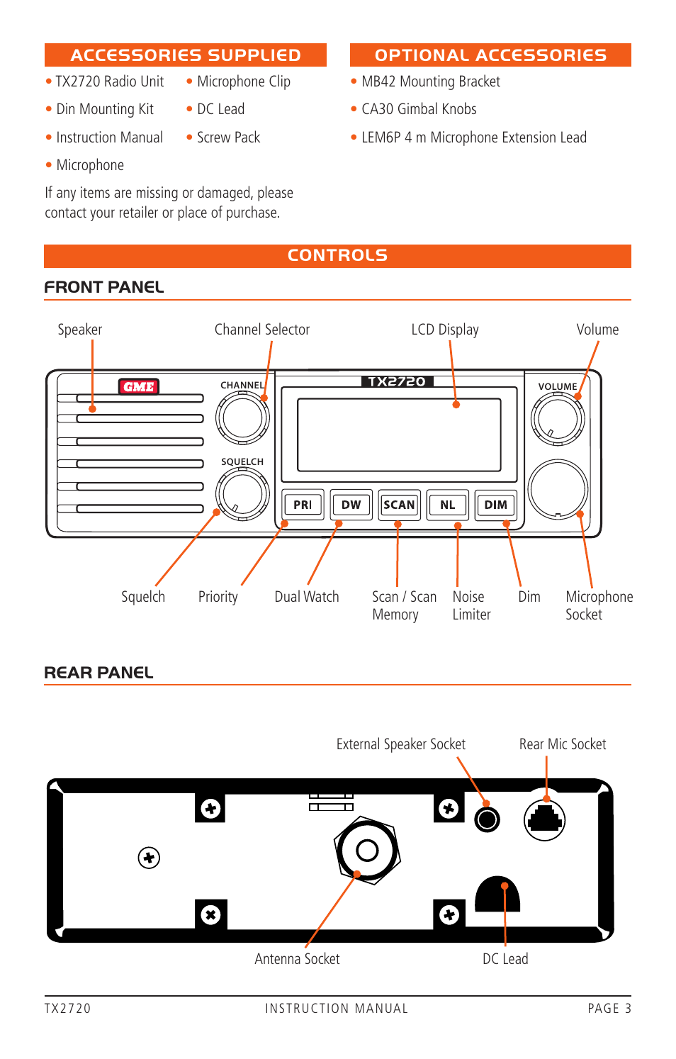 GME TX2720 User Manual | Page 3 / 12