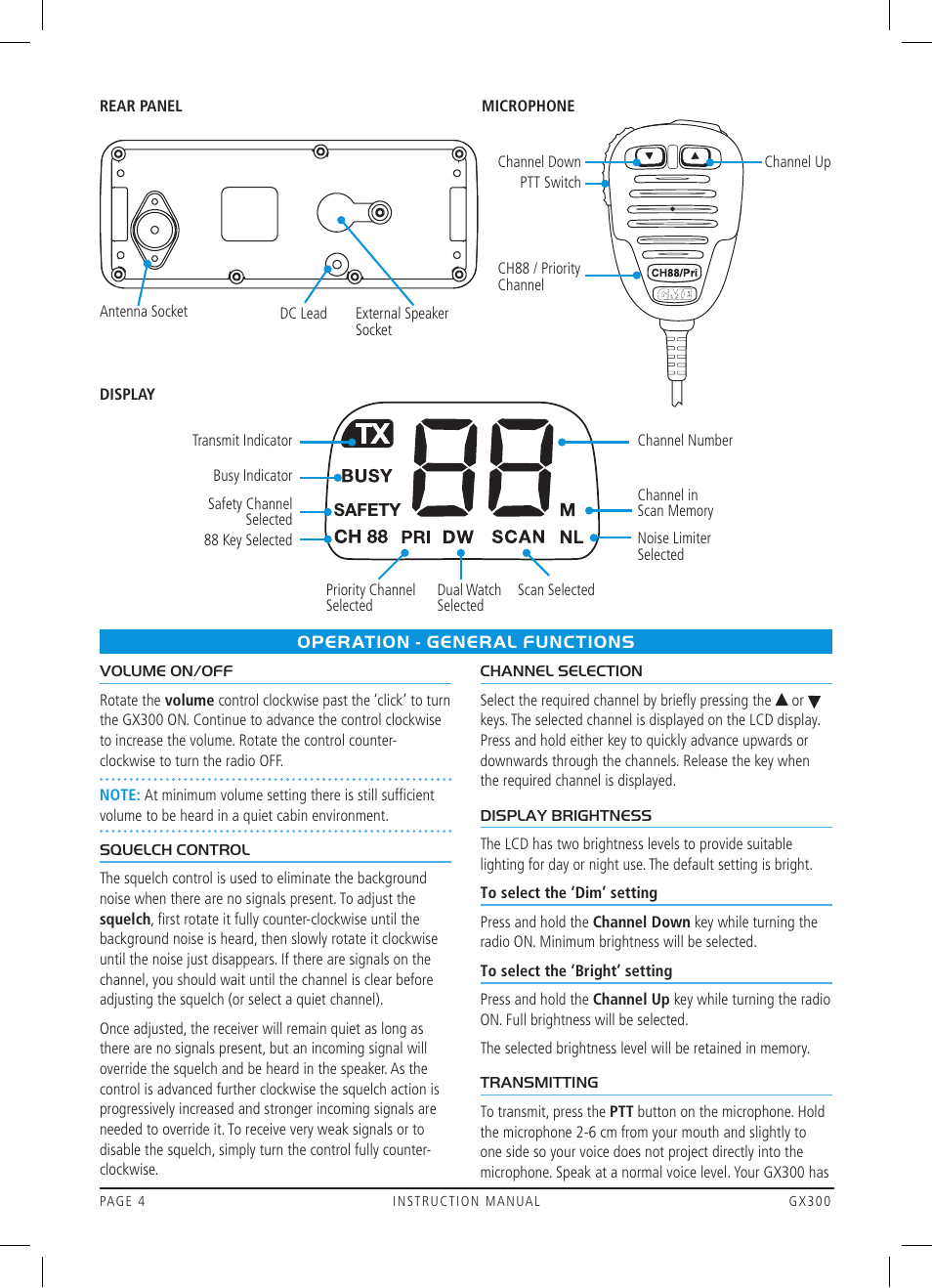 GME GX300W User Manual | Page 4 / 16