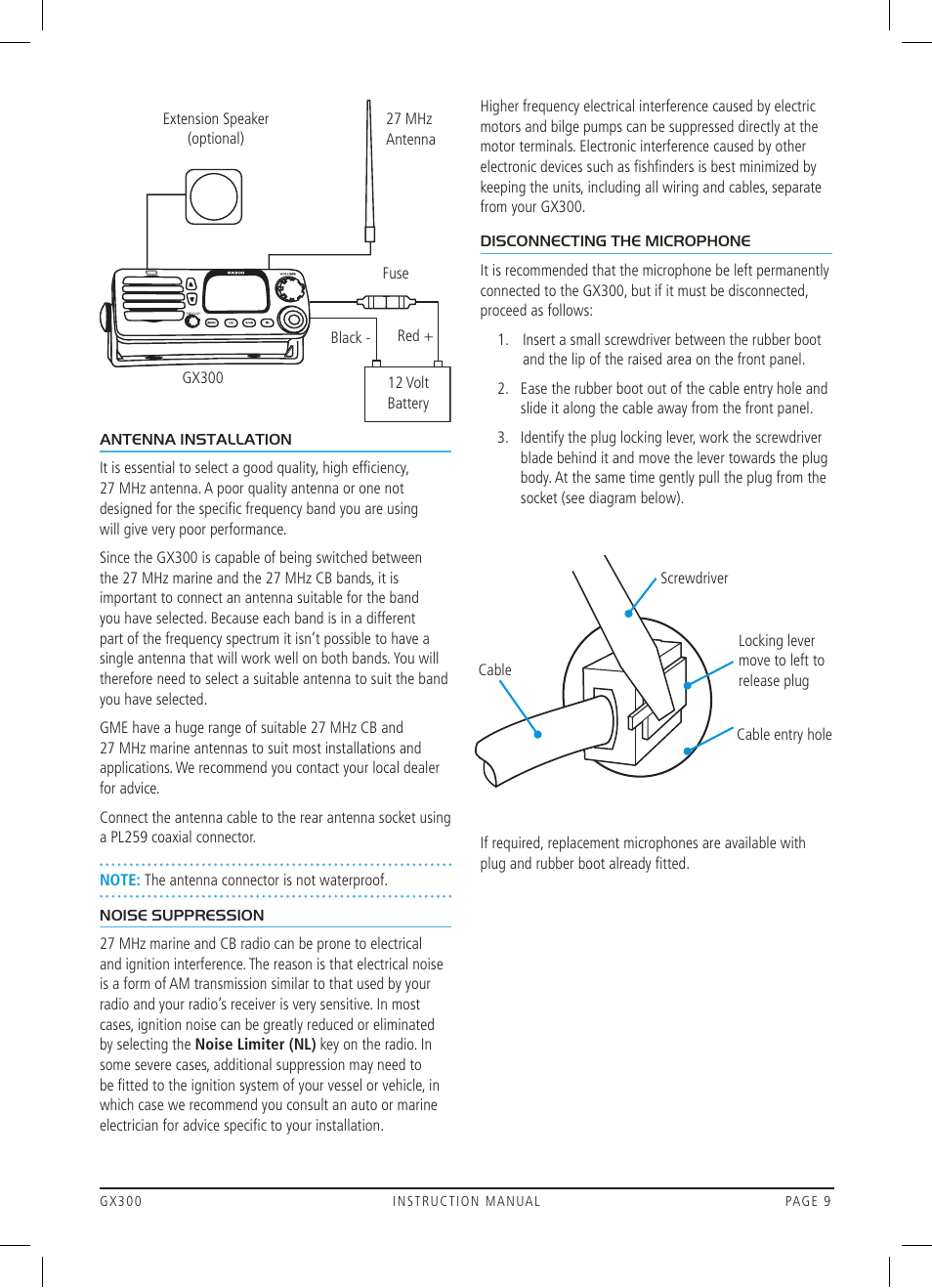 GME GX300W User Manual | Page 9 / 16