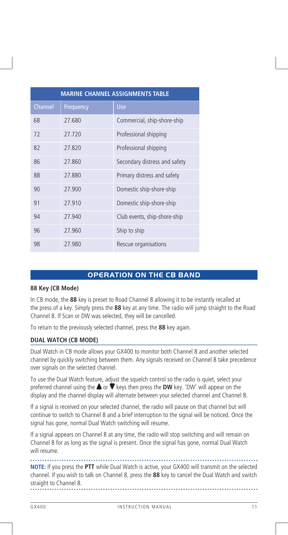 GME GX400B User Manual | Page 11 / 20