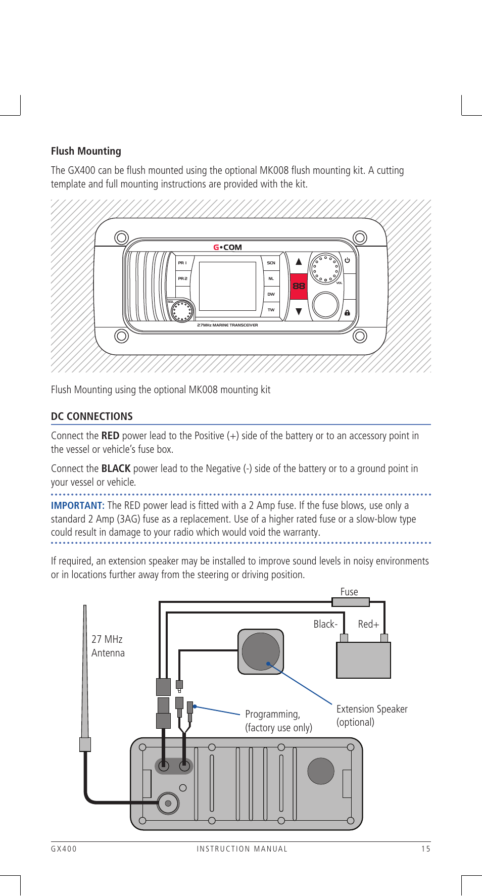 Important | GME GX400B User Manual | Page 15 / 20