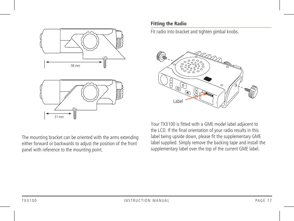 GME TX3100DP User Manual | Page 17 / 28