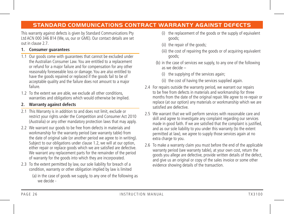 GME TX3100DP User Manual | Page 26 / 28