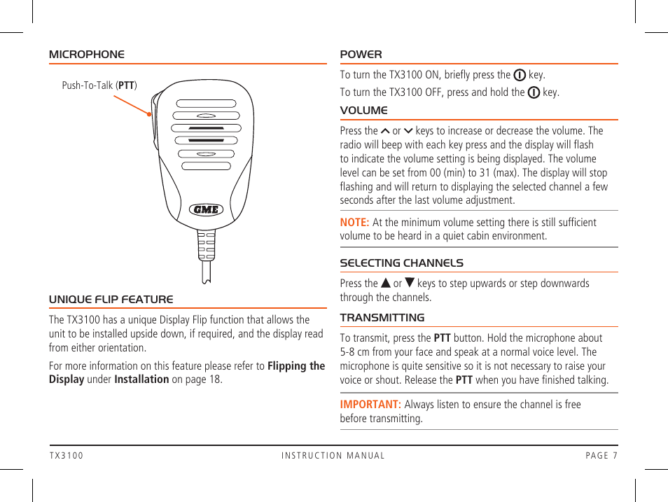 GME TX3100DP User Manual | Page 7 / 28