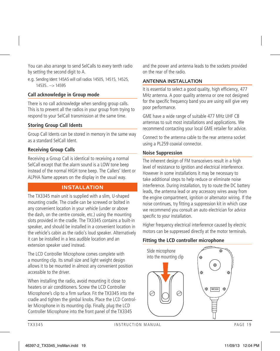 GME TX3345 User Manual | Page 19 / 28