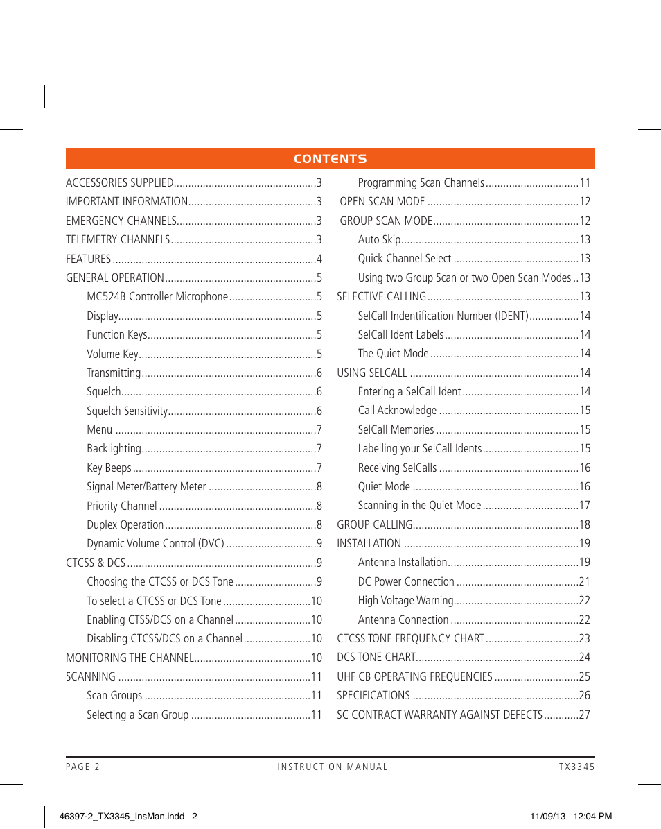 GME TX3345 User Manual | Page 2 / 28