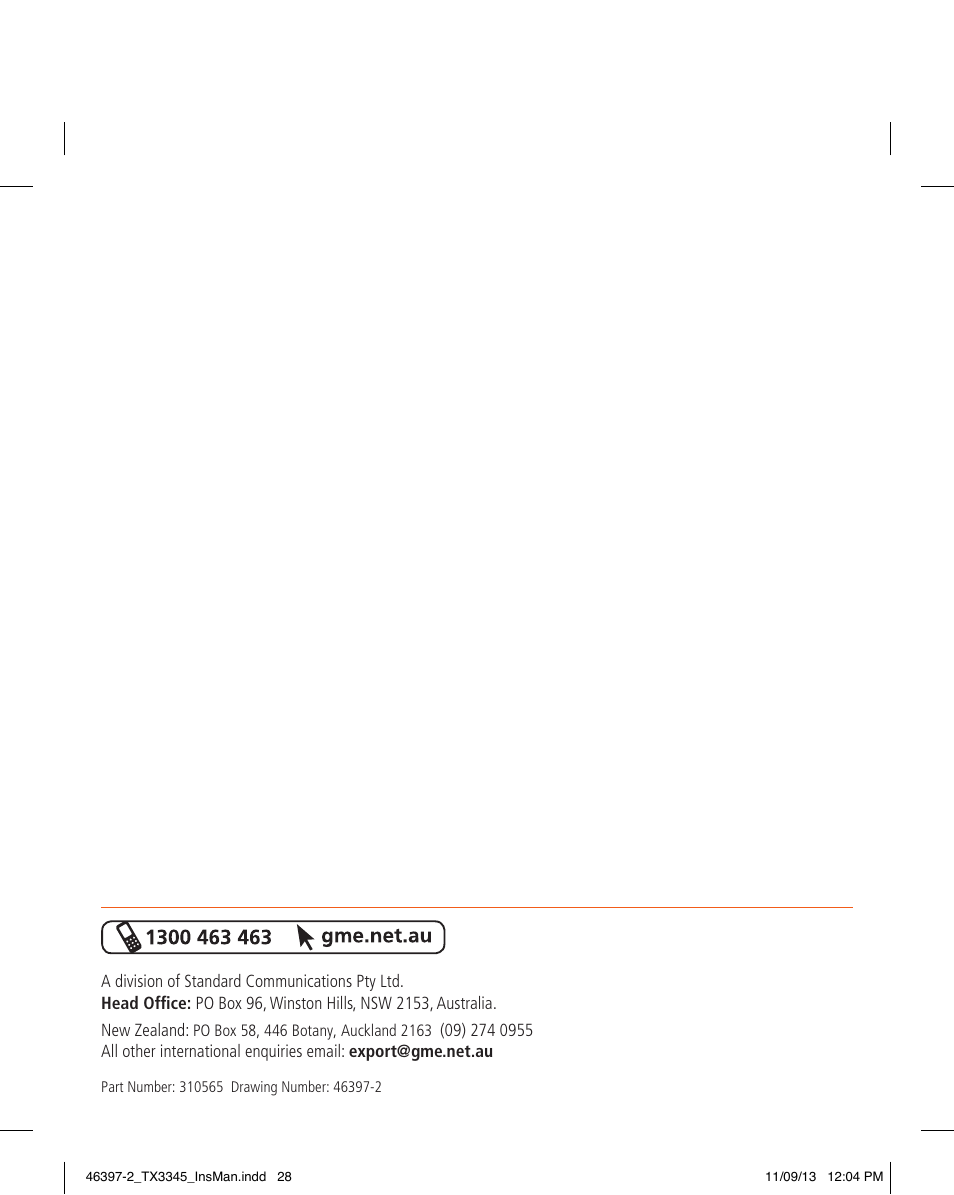 GME TX3345 User Manual | Page 28 / 28