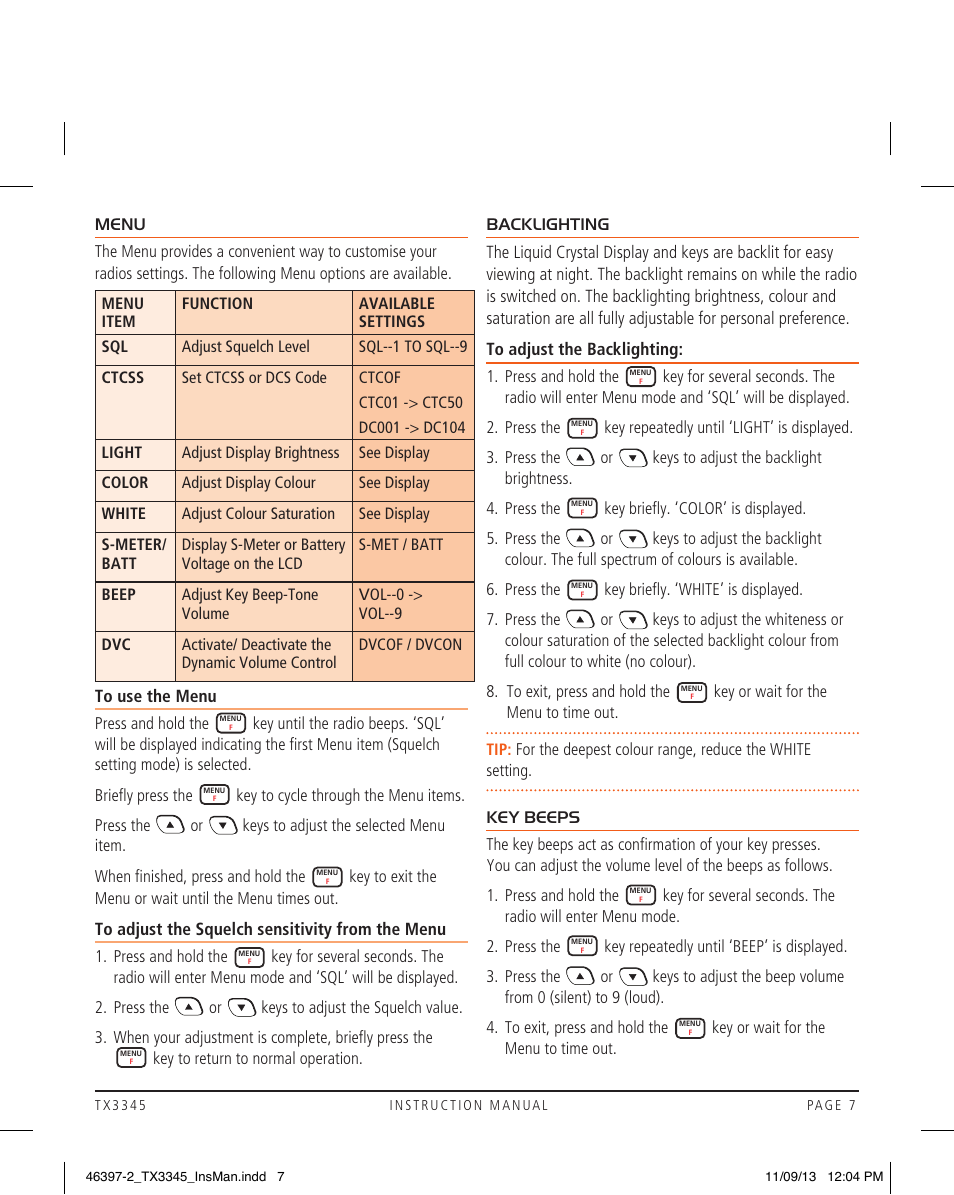 GME TX3345 User Manual | Page 7 / 28