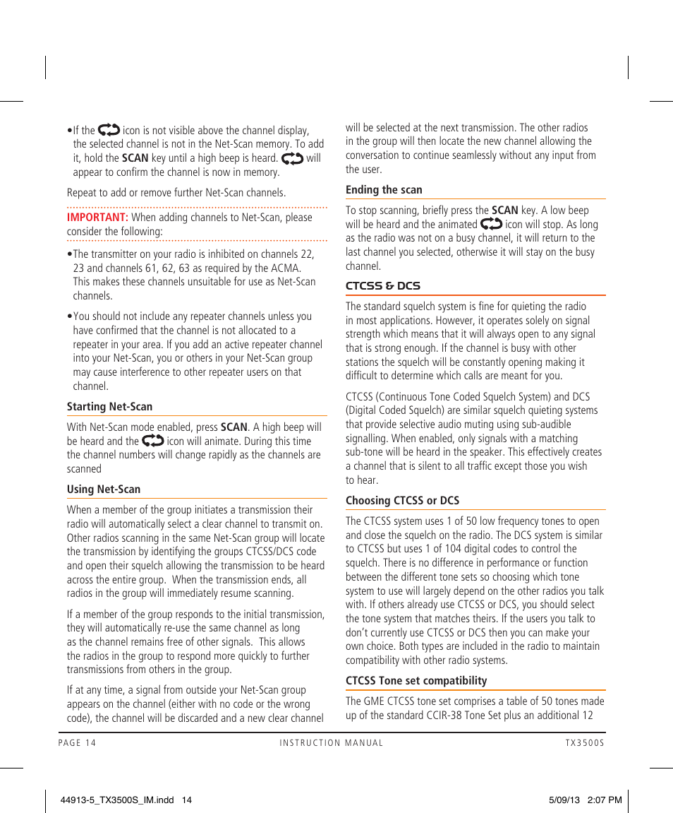 GME TX3500S User Manual | Page 14 / 28