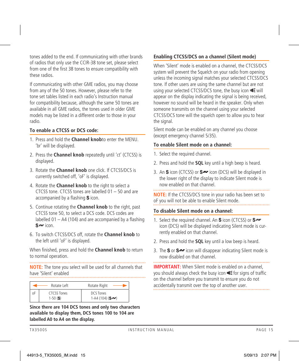 GME TX3500S User Manual | Page 15 / 28