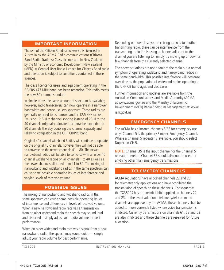 GME TX3500S User Manual | Page 3 / 28